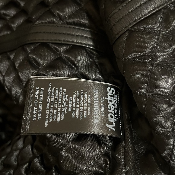 Superdry Leather Flight Bomber Jacket - Picture 5 of 5